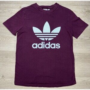 Adidas Originals Graphic T-Shirt Maroon Burgundy Mens Small Short Sleeve Red